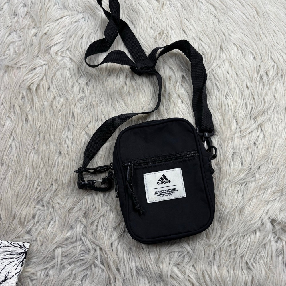 Adidas Black White Sling Crossbody Bag Festival Travel Athleisure Streetwear